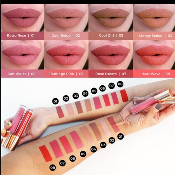 FARMASI VFX Elite Matte Liquid Lipstick #08 Heat Wave Long Lasting NWOB - Picture 4 of 4